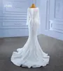 Nouvelles robes de sirène de mariage robe de paillettes blanches avec train détachable brillant Bling SM67464