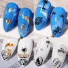 Beauty ArtStickers & Summer Tropical Beach Coconut Tree Slippers 3D Nail Sticker Leaves Shell Transfer Decals Slider Decoration Man...