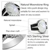 Cluster ringen klassieke natuurlijke maansteenring sterling zilver 925 Turkse mannen en vrouwen handgemaakte trend punkstijl luxe sieraden cadeau