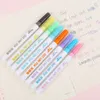 8 Teile/satz Doppel Linien Marker Notebook Schreiben Zeichnung Stift Student Kunst Marker Stifte Schreibwaren Kalligraphie Schriftzug Schreiben Werkzeuge TH0377