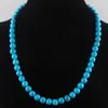 Nouveaux arrivages bijoux bleu turquoises perles de pierre 8 mm pierres naturelles Colliers de perles ￠ la brins