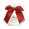 Enrole de presente Bow Diamond Shape Candy Box Conjunto de 6 pétala de chocolate de plástico transparente para casa de recipiente de festas de aniversário de casamento em casa armazenamento