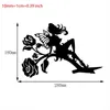 Gartendekorationen Metallkunst Silhouette Yard Stakes Rose Blume Fairy Dekoration Hinterhof 449e