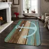 Tapis CHARMHOME Tapis Doux Anti-dérapant Tapis Vintage Anchor Grain De Bois Pour Salon Home Decor Tapis