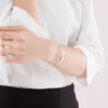 Pulsera deslizante con lazo brillante para mujer Joyería de fiesta de plata esterlina auténtica con caja original para pulseras de cadena de mano de regalo de novia Pandora