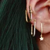 22091203 diamanten oorbellen oorstekers 17 mm ovaal rond au750 geelgouden ster haak Damessieraden stijlvol must-have cadeau-idee