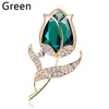 Модные розовые цветочные броши для женщин Tulip Brooch Pin Elegant Athestone Brooch Toat Значок женский ювелирные изделия подарки