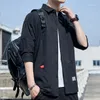 Men's Casual Shirts 2022 Summer Men's Korean Style Clothing Fashion Long Sleeve Shirt Camisa Blusas Koszula Blouse Baggy Black Bluzki