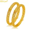 Ethlyn Ethnic Gold Color Indian Dubai Exquisite Bracelets Bangles Jewellery for Women Girls 2pcs lot My50 Q0717264W