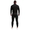 Herrsp￥rsp￥r Dragkedja Sportkl￤der kostym sport 2 upps￤ttningar av kl￤dtryck huva hoodie jacka byxor l￥ng￤rmad skjorta randig dragning