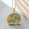 Kedjor Original Design Natural Hetian Jade Elephant Xiangyun Pendant Ladies Halsband Barnliknande kinesiska utsökta juvelerbanor271q