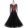 ステージウェアアダルトボールルームコンペティションドレス2022高品質の長袖タンゴワルツダンスドレス女性