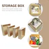 Wrap regalo 4 pezzi di stoccaggio in legno custodia per la casa di organizzazione della scatola senza coperchio