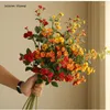 장식용 꽃 26heads 작은 장미 시뮬레이션 꽃 실크 인공 말린 장식 장식 디스플레이 웨딩 장식 선물
