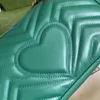 Marmont bandoulière sac à main épaule femme sac noir blanc rouge thé au lait rose vert véritable cuir coeur femmes sacs à main Messenger W3576