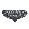 Caleçon Sexy Hommes Taille Basse Sous-Vêtements Lingerie Grille Transparente Triangle Culotte Bulge Pouch Jockstrap Respirant Ultra Mince Mâles Cueca