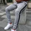 Men's Pants Color Block Cargo Men Casual Drawstring Zipper Long Male Ankle Tied Trousers Jogger Pantalon Homme