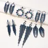 Dangle & Chandelier Blue Tassel Women's Earrings Euramerican Fashion Heavy Earring Creative Personality Long Eardrop Female Women Jewelry