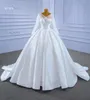 A-Line Wedding dress Deep V Trend Design Big Tail Princess Satin Veil Sleeves Vintage Arabian Bridal Dress SM67316