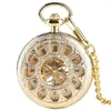 Cep Saatleri Altın Çiçek İskeleti Mekanik İzle Roman Sayıları Kalın Zincir Manuel Mekanizma ile Kolye Saati Görüntüle