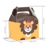 Emballage cadeau 18 pièces boîte à bonbons avec poignée dessin animé Animal papier chocolats sac à main Carton