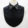 Bow Ties 2022 Coton noir Colliers Faux pour femmes Perles Revers Détachement Faux cols Vintage Sweater Décoration Faux Col