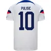 2022 America USAS Pulisic Soccer Jerseys 22/23 Dest Reyna McKennie States States Shirt Weah Morgan Rapinoe Football Mundlid
