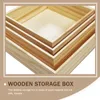 Gift Wrap 4pcs Wooden Storage Case Home Organizing Box Packing Without Lid