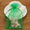 Jewelry Pouches 100pcs 7x9 9x12 10x15cm Mix Color Organza Bag Wedding Party Decoration Drawable Bags Gift