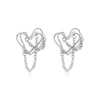 Dangle & Chandelier 2022 2022 Geometric Hollow Double Heart Irregular Metal Chain Tassel Drop Earrings For Women Trendy Cool Girl Ear Jewelry Gifts