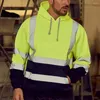 Herrtröjor manliga reflekterande sportkläder för män jacka väg arbete hög synlighet pullover långärmad toppar rockkläder streetwear