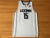 O basquete universit￡rio usa a faculdade masculina juvenil UConn Huskies #15 Kemba Walker 2021 White UConn College Basketball Game Jersey