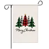 Bandeira do jardim de Natal Papai Noel de dupla face Gnome Buffalo Plaid Winter Holiday Yard Decoração ao ar livre KDJK2209