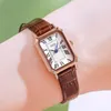 Ladies Small Square Watch Fashion Classic ze stali nierdzewnej kwarc dam