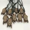YQTDMY 12 pcs Dark Brown Yak Bone Turtle Tortoise Necklace Pendants Wax Cord Adjustable Hawaii Surfer Necklace Fashion Jewelry275A