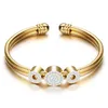 bracciale da donna in acciaio inossidabile 316l con catena a maglie di serpente in oro rosa con charm in cristallo230N