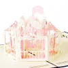 Festlig bröllop tredimensionellt gratulationskort 3D Creative Handmade Carousel Paper Carving Birthday Wishes Presentkort