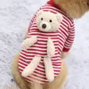 Abbigliamento per cani 1 pezzo Abbigliamento invernale per animali domestici Felpa con motivo a righe con orsetto tascabile Mantieni caldo il maglione per cani di piccola taglia Pomerania