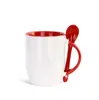 11oz sublimatie keramische mok blanco koffiemokken met lepel sublimatie beker Coaster Tea Chocolate Ceramic Cups FY5644 B1026