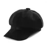 Boinas de fashion lã boina chapéus feminino Cap octogonal outono inverno artista elegante pintor sboy caps ajustável 5 cores