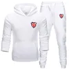 Tracksuits voor heren merk tracksuit mode mode rijst vlag printen mannen sportkleding tweedelig sets alle katoenen fleece dikke hoodie broek sport