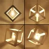 Lampade a sospensione Apparecchio per plafoniera in ferro cubo geometrico in stile nordico per lampadina E27