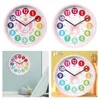 Zegary ścienne kolorowe zegar ucząc się cichy 10 -calowy mówienie czasu nauczania dla sypialni dla dzieci rodzice