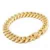 Mens Cuban Miami Link Armband 14K Guld fylld ￶ver solid 10 mm bred N137246G