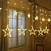 Stringhe 2.5M 138led Batteria Stella Fata Luci Natale Stringa di luce Ghirlanda Tenda a led per decorazione di nozze/casa/festa/compleanno