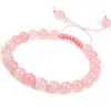 8mm Naturstein Perlen verstellbare Charm Armbänder für Frauen Mädchen handgemachtes Seil geflochtener Modeschmuck