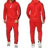 Heren Trainingspakken Herfst Winter Trend Capuchon 2-delige set 7-kleuren licht fleece hoodie Sweatshirt Joggers broek Sportkleding Jogging Outfit Logo Man Sweatsuit