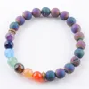 7 Chakra Colorful Mineral Beads Beaded Strands Natural Gem Stone Rosary Yoga Mala Bead Meditation Men Women Jewelry K3326