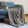 Filtar Nordiska stickade filt för säng mjukt kast på soffan varma kontor tupplur.