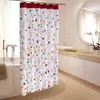 Cortinas de ducha Estilo mosaico Cortina de baño Grueso Poliéster impermeable A prueba de moho Bañera con 12 piezas Ganchos